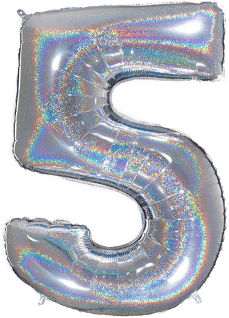 Ballongkungen Tallballong Glitter Sølv 5