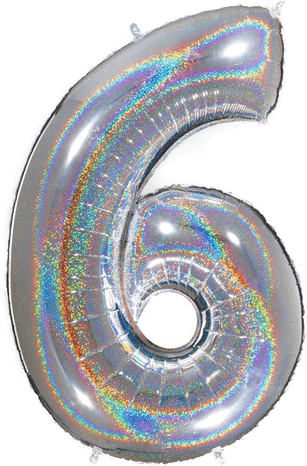 Ballongkungen Tallballong Glitter Sølv 6