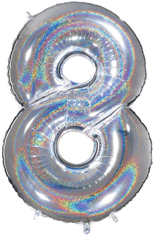 Ballongkungen Tallballong Glitter Sølv 8