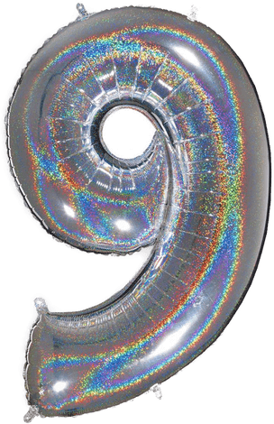 Tallballong Glitter Sølv 9 - Ballongkungen