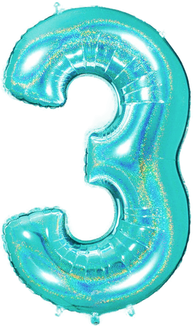 Ballongkungen Tallballong Glitter Turkis 3