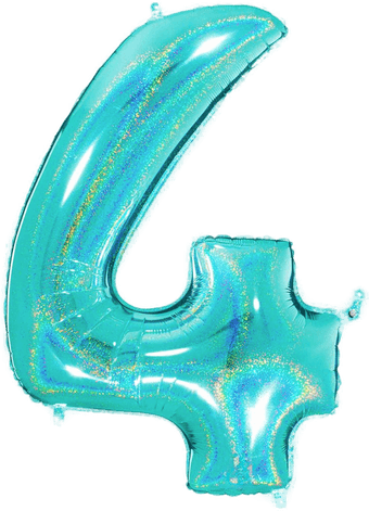 Tallballong Glitter Turkis 4 Ballongkungen