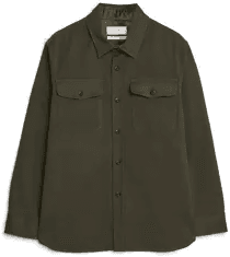 Caruso Twill Cotton Overshirt Mørkegrønn