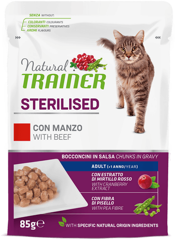 Trainer Natural Cat Adult Sterilisert storfekjøtt 12 x 85 g