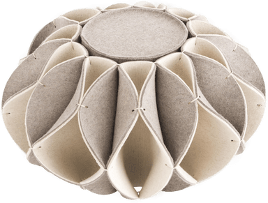 Gan Ruff Pouf High Beige