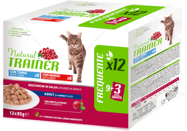 Trainer Natural Cat Adult - 12 x 85 g Mixpakke