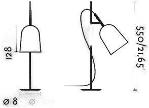 Faro Barcelona Studio bordlampe, rosa/svart