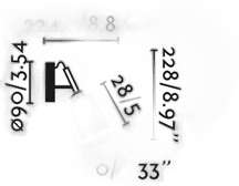 Faro Barcelona Studio vegglampe, rosa/svart