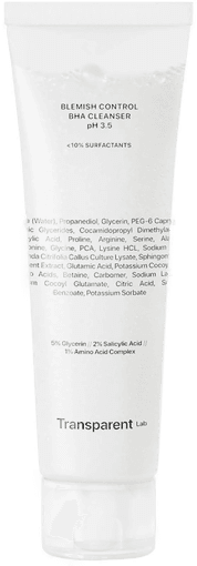 Niche Beauty Lab Transparent Lab Blemish Control BHA Cleanser pH 3.5
