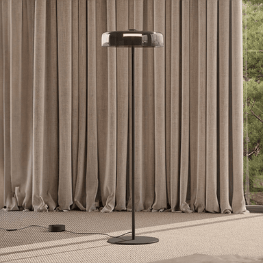 LEDS-C4 LED-gulvlampe Levels, svart, glass