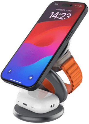 Fixed MagFlex Round 3-i-1 Trådløs Lader