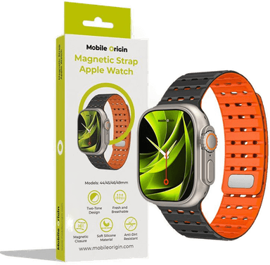 Mobile Origin Silikonrem svart/oransje 44/45/46/49mm