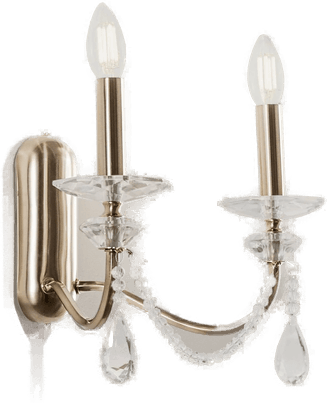 Lucea Adone vegglampe, messing, 2 lyskilder