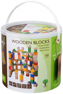 Joueco Wooden Blocks 100 deler