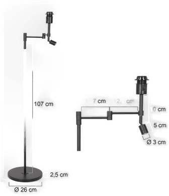 Steinhauer Stanglampe svart/naturlig flettverk