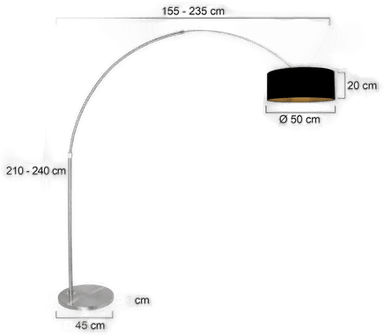 Steinhauer Bue-gulvlampe Sparkled Light stål/svart-gull