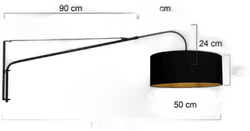 Steinhauer Elegant Classy vegglampe svart/gull