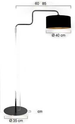 Steinhauer Gulvlampe Bloeba, svart-gullfarget