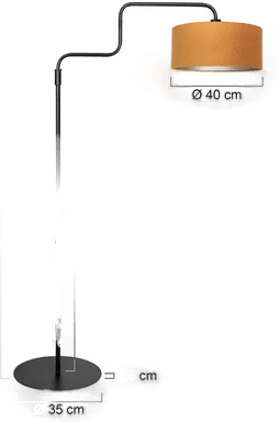 Steinhauer Gulvlampe Bloeba, svart/gullfarget