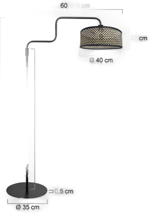 Steinhauer Gulvlampe Bloeba, svart/mørkt tre