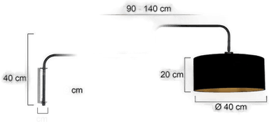 Steinhauer Vegglampe Bloeba, svart-gull