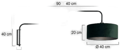 Steinhauer Vegglampe Bloeba, svart/grønn