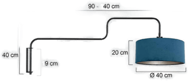 Steinhauer Vegglampe Bloeba, svart/blå