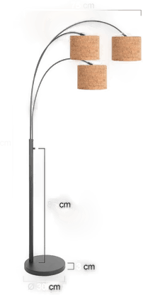 Steinhauer Gulvlampe Sparkled Light, svart/brun, 180 cm