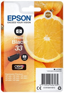 Epson Photo Black 33 Claria Premium Ink