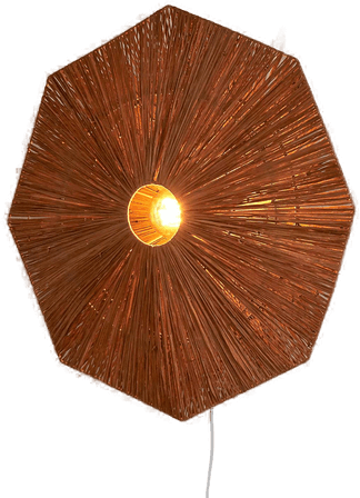 Good & Mojo Panama vegglampe, brun, Ø 65 cm