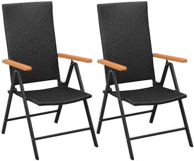 Vidaxl Hagestoler 2 stk polyrotting svart