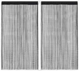 Vidaxl Trådgardiner 140x250 cm svart