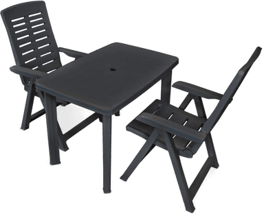 Vidaxl Bistrosett 3 deler antrasitt