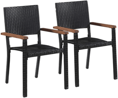 Vidaxl Utendørs spisestoler 2 stk svart