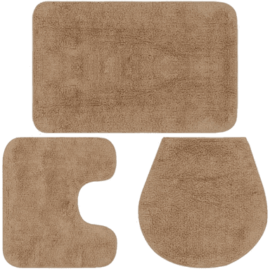 Vidaxl Baderomsmattesett 3 stk beige