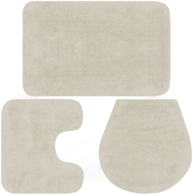 Vidaxl Baderomsmattesett 3 stk hvit