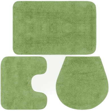 Vidaxl Baderomsmattesett 3 stk grønn