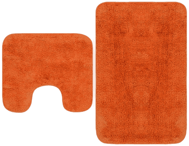 Vidaxl Baderomsmattesett 2 stk oransje