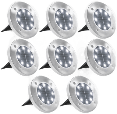 Vidaxl Soldrevet bakkelys 8 stk LED