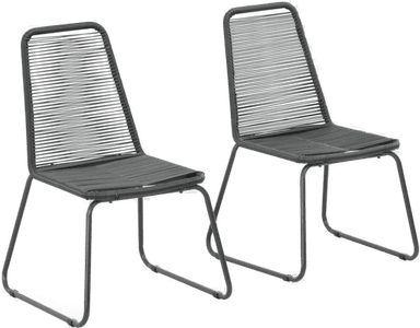 Vidaxl Utestoler 2 stk svart