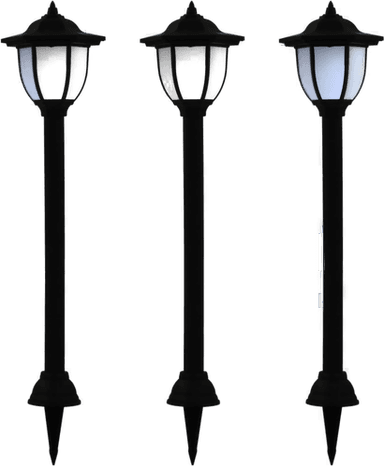 Vidaxl Utendørs sollampe LED 3 stk svart