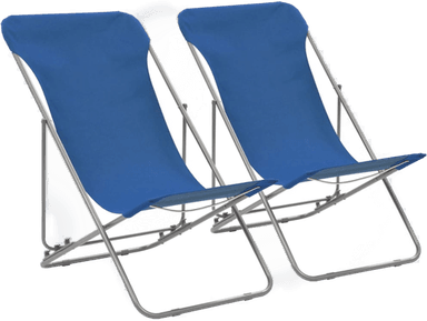 Vidaxl Sammenleggbare strandstoler 2 stk blå