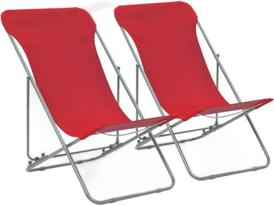 Vidaxl Sammenleggbare strandstoler 2 stk rød
