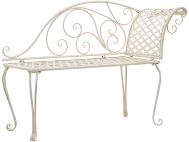 Vidaxl Hagesjeselong 128 cm antikk hvit