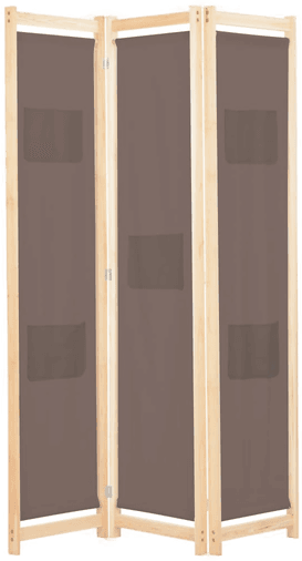 vidaXL Romdeler 3 paneler brun