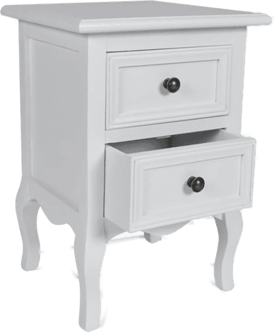 Vidaxl Nattbord 2 skuffer hvit
