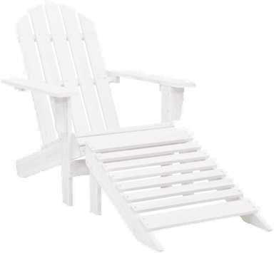 Vidaxl Hagestol med ottoman hvit