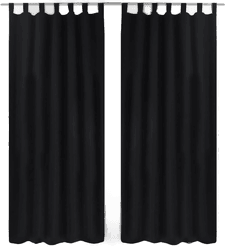 Vidaxl Mikrosateng Gardiner Svarte 140 x 225 cm 2 stk