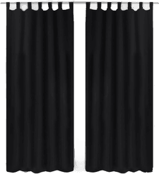 Vidaxl Mikrosateng Gardiner Svarte 140 x 245 cm 2 stk