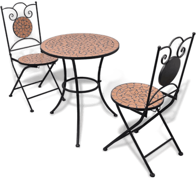 Vidaxl Bistrosett 3 deler terrakotta